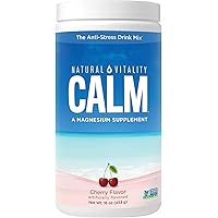 Natural Vitality Calm, Magnesium Citrate Supplement Powder, Anti-Stress Drink Mix, Cherry, 16 Ounces (Package May Vary)