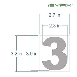 iSYFIX White Vinyl Number 3 (Three) Stickers - 6