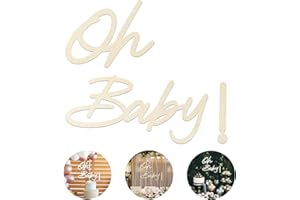 HONGMA Rustic Wooden Oh Baby Sign for Backdrop, Boho Large Wood Oh Baby Letters Cutout Sign for Nursery Baby Shower Banner Background Decor 1st Birthday Baby Announcements Gender Reveal Party Decoration