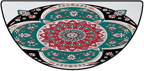 Amazon 40cm 60cm 気持ち良い肌触り ふんわりフランネル仕様 バスマット 抗菌 柔らかく おしゃれ 台所 マット 厚さ8mm お手入れ簡単 アラビア風の装飾 オリエンタルな華やかな刺繍スタイル花柄エスニックパターン古い東部芸術 マルチのイラスト 玄関マット オンライン通販