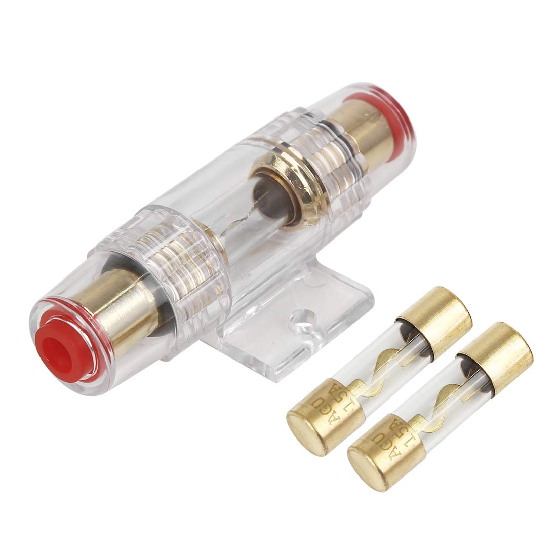X AUTOHAUX 4 6 8 Gauge AWG Inline Fuse Holder with 15A AGU Fuses for Car Auto