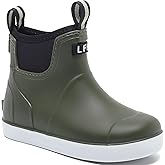 Bkiborkb Kids Deck Boots, Boys Girls Rain Boots with Anti-Slip Traction, Waterproof Ankle Rubber Boots Kids Footwear Chelsea Booties Water Shoes for Fishing,Camping,Garden,Outdoor Playing