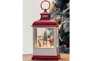 CLOUD SAKURA 10.5" Snowman Family Christmas Scene Musical Snow Globe Lantern Spinning Water Glittering Home Decoration and Gift