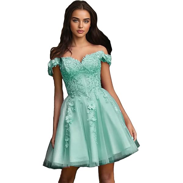 CCohills Off Shoulder Satin Homecoming Dresses for Teens Women's A Line  Short Pleated Prom DAMA Dresses Cocktail Party Gown Acid Blue at Amazon  Women's Clothing store