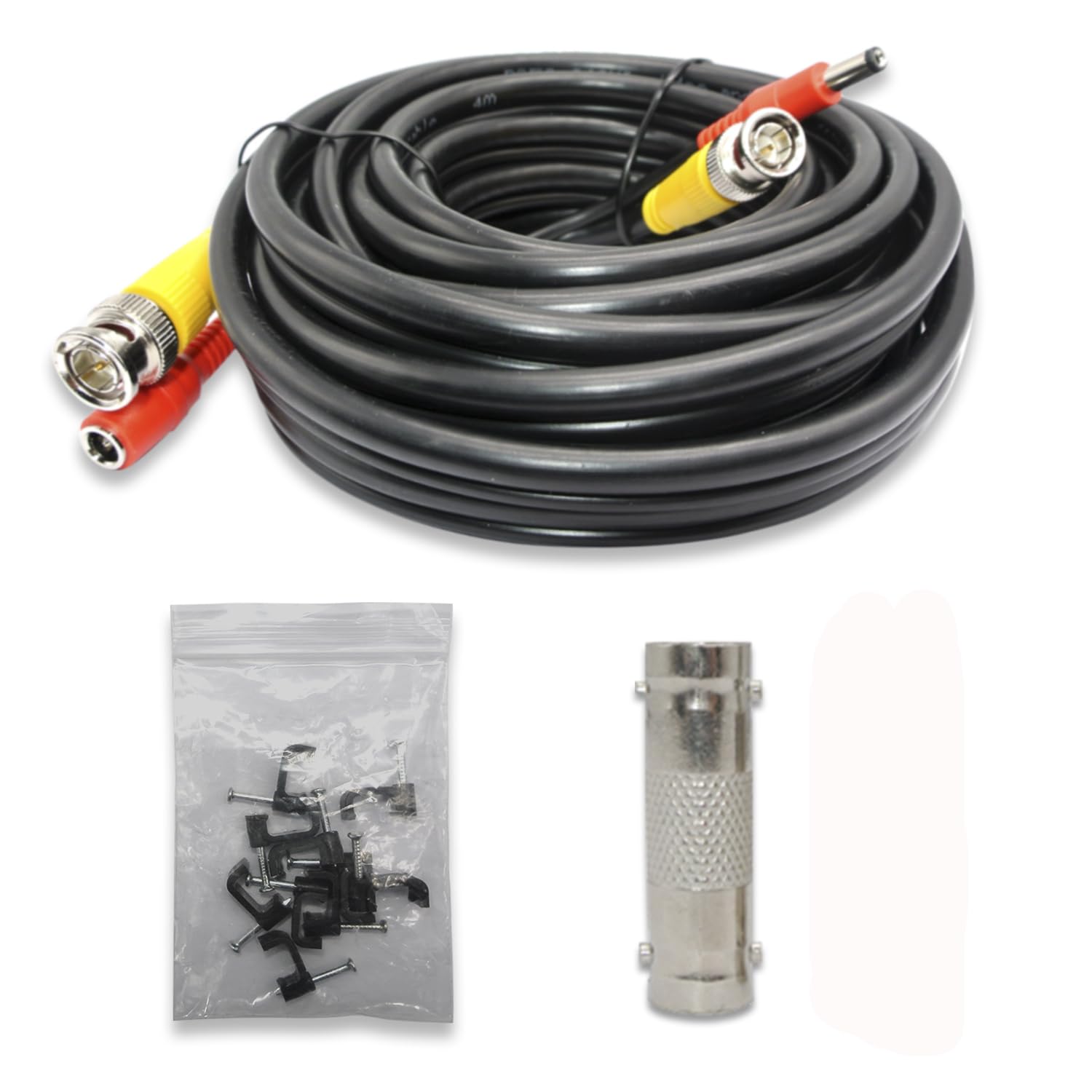 Photo 1 of hosecurity New 20 ft Pre-Made All-in-One Rg59 Siamese Cable and Power CCTV Security Camera for HD AHD DVR SDI Camera Connection (RG 59 HD Cable, 1X20ft) (Black)