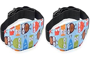 AISIBO Baby Head Support for Car Seat, 2PCS Baby Car seat Head Support, Straps Pillow Support Ban, Head Band Strap Headrest, Seat Head Support Belt for Toddler Infants Child Kids