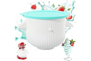 LETOMS Ice Cream Attachment for Kitchen aid Mixer & Silicone Bowl Covers, 2 Quart Frozen Yogurt - Ice Cream & Sorbet Gelato M