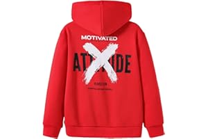 COZYEASE Boys' Letter Print Graphic Hoodies Long Sleeve Casual Fashion Pullover Tops Preppy Sweatshirts for Teen Boys