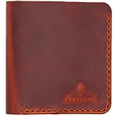 Handmade Genuine Cowhide Leather Bifold Wallet for Men – 100% Real Leather, Hand-Stitched, Machine-Free Craft, Durable Card & Cash Holder, Premium Everyday Wallet & Gift (BRICK COLOR)