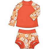 ALVA 2 Pcs Long Sleeve Rash Guard Swim Diaper Sets, Baby Toddler Swimsuit UPF 50+ Sun Protection for Boy and Girl
