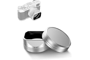 JJC Lens Hood for Fujifilm X100VI X100V Camera Accessories, Square Metal Lens Hood with 49mm Filter Adapter Ring and Cap Repl