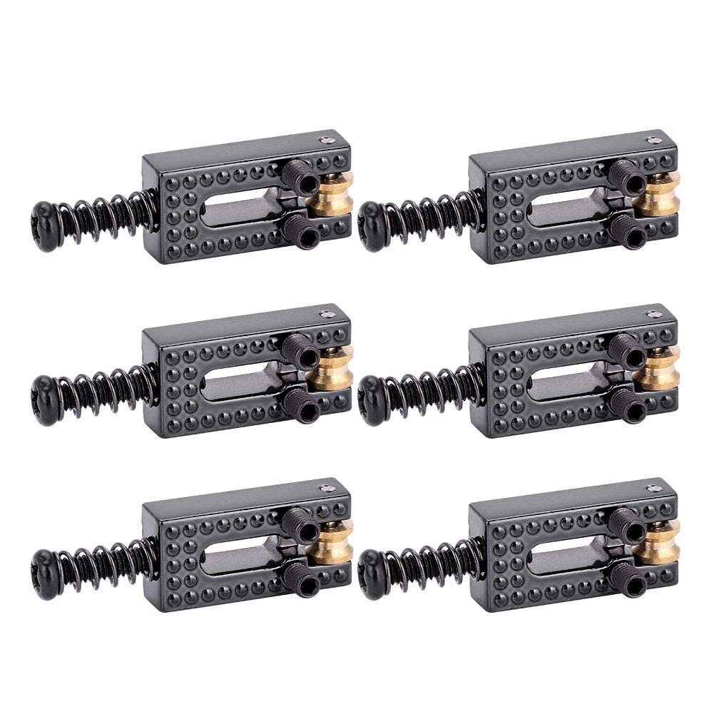 Alomejor 6PCS Guitar Saddles Electric Guitar Roller Bridge Tremolo Saddles for 6 Strings Tele Electric Guitar(Black)