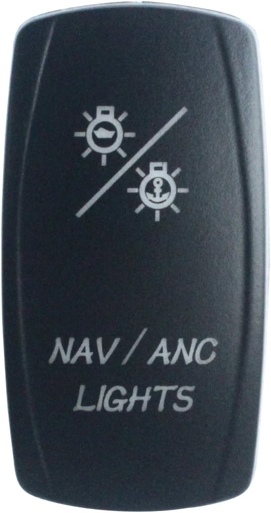BANDC NAV/ANC Lights Rocker Switch On-Off-ON Blue LED Dpdt/7 pins 12v/24v Waterproof IP 66 Marine Boat Car: Sports & Outdoors