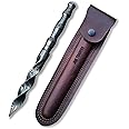 Handmade Damascus Steel Tri Edge Dagger, Dirk, Twisted Blade Knife Wiith Sheath, 9 In Full Tang Fixed Blade Cyclone Knife, Spiral Edges JNR-4075
