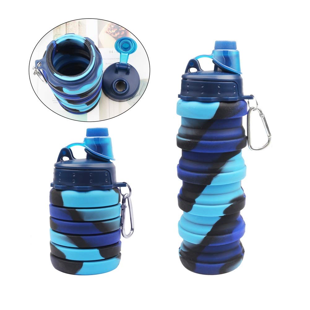 nuoshen Boys Water Bottle Camouflage Color Personalised Collapsible Water Bottle For Kids Water Bottle