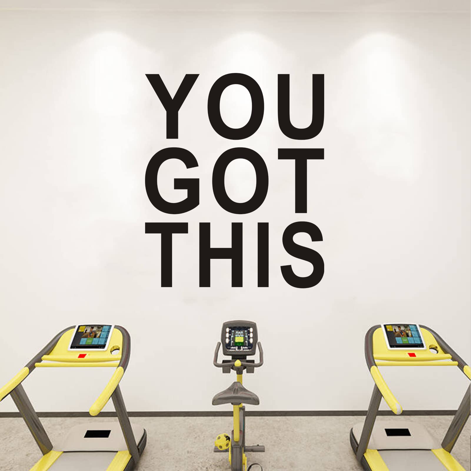 Wall Art Stickers, Gym Wall Decor, (Easy to Apply), Vinyl Wall Decor Art Inspirational Quotes Motivational Office Bedroom Kitchen Garage, Sports Yoga Posters Home Family Sayings, You Got This 15"X18" — image 1