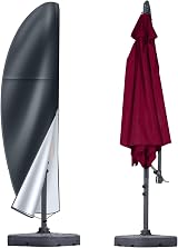 OKPOW Cantilever Parasol Cover 600D Oxford Waterproof UV Windproof 2.5m-4m