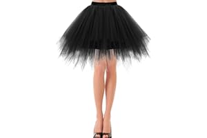 Bbonlinedress Women's Mini Tulle Skirt 1950s Vintage Adult Ballet Tutu Skater Skirt for Cosplay Party