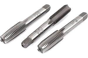 uxcell 3 Pcs 12mm 4 Flutes Straight Screw Thread Metric Hand Taps M12x1.75mm