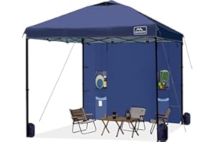 KAMPKEEPER 10x10 Easy Pop Up Canopy Tent with Sidewalls, Instant Outdoor Shade Shelter with Removable 10FT Sun Walls, Quick Setup Waterproof and UV-Resistant for Patio (Navy Blue, 1 sidewall)