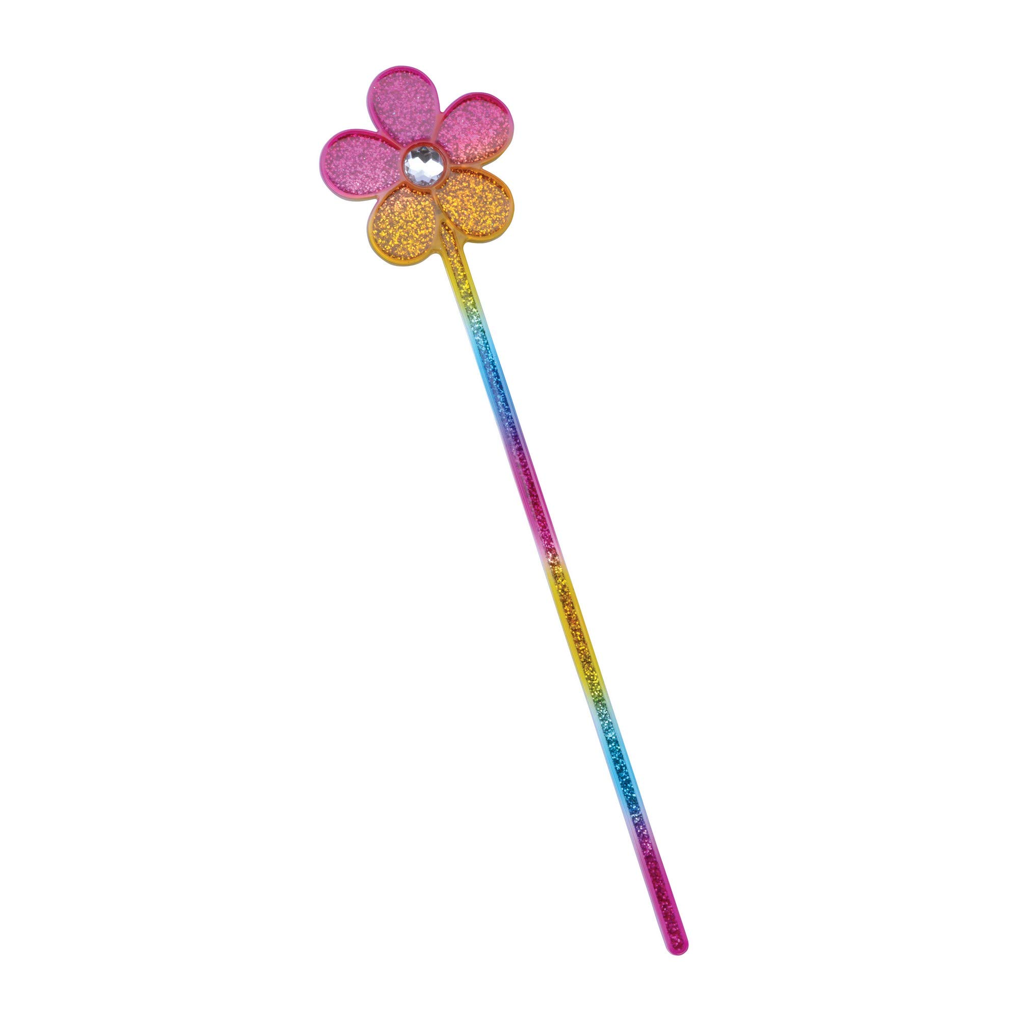 Bristol Novelty BA484 Glitter Rainbow Flower Wand, Unisex-Adult, Multi-Colour, One Size Halloween Halloween