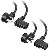 Cable Matters 2-Pack 16 AWG Low-Profile Right Angle Power Cord, 6ft | 13A / 125V, NEMA 5-15P to IEC C13, Dual Right-Angle Connectors, SJT Jacket, C13 Power Cable