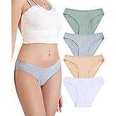 FANYOUNA Women's Cotton Bikini Briefs Underwear Packs,Sexy Cheeky Hipster,Stretch Breathable Low Rise Panties for Ladies
