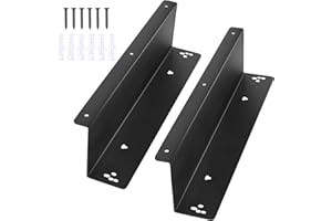 CHOWZZ Under Counter Cash Register Mounting Brackets, Under Desk Shelf Support Bracket for 16”Square Cash Drawer、Money Drawer、Cash Till-Black,1 Pair