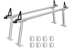 TackView Heavy Duty Truck Rack,17-29" Aluminum Adjustable Ladder Rack for Trucks, 800 lbs Capacity with Non-Drilling C-Clamps