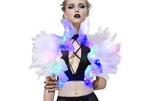 UQJE Victorian Natural Feather Shawl Shrug Shoulder Wrap Gothic Collar Costume Accessories