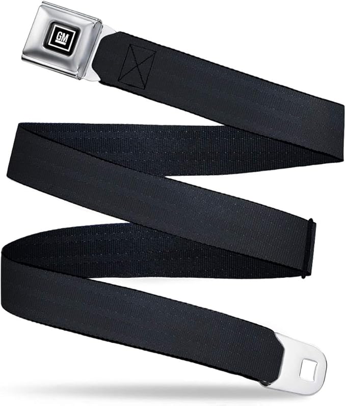BuckleDown Men's Seatbelt Belt Black Panel Regular, 1.5