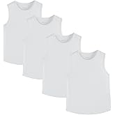 Juephe 4 Pack Boys/Kids/Teens Quick Dry Tank Tops Mesh Moisture Wicking Athletic Performance Sleeveless Shirts(Age 4-18Y)