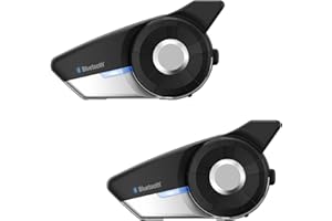 Sena 20S EVO Motorcycle Bluetooth Headset Communication System with HD Speakers, Dual Pack