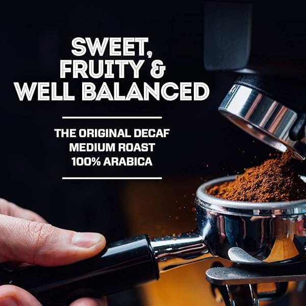 EIGHT O’CLOCK COFFEE THE ORIGINAL DECAF GROUND COFFEE, MEDIUM ROAST, 12 OUNCE (PACK OF 1) – SWEET, FRUITY, WELL BALANCED