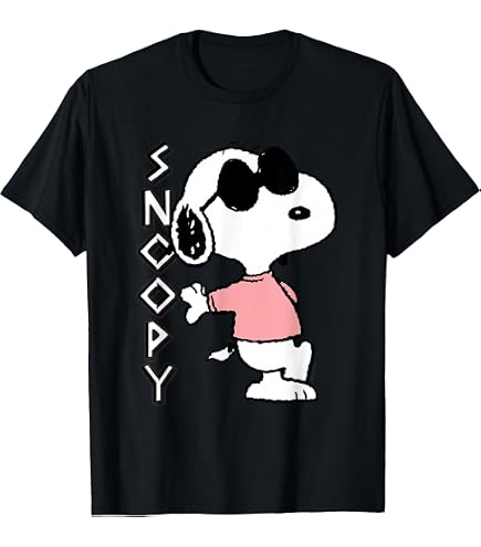 Amazon.com: Peanuts Snoopy Sunglasses Joe Cool T-Shirt : Clothing