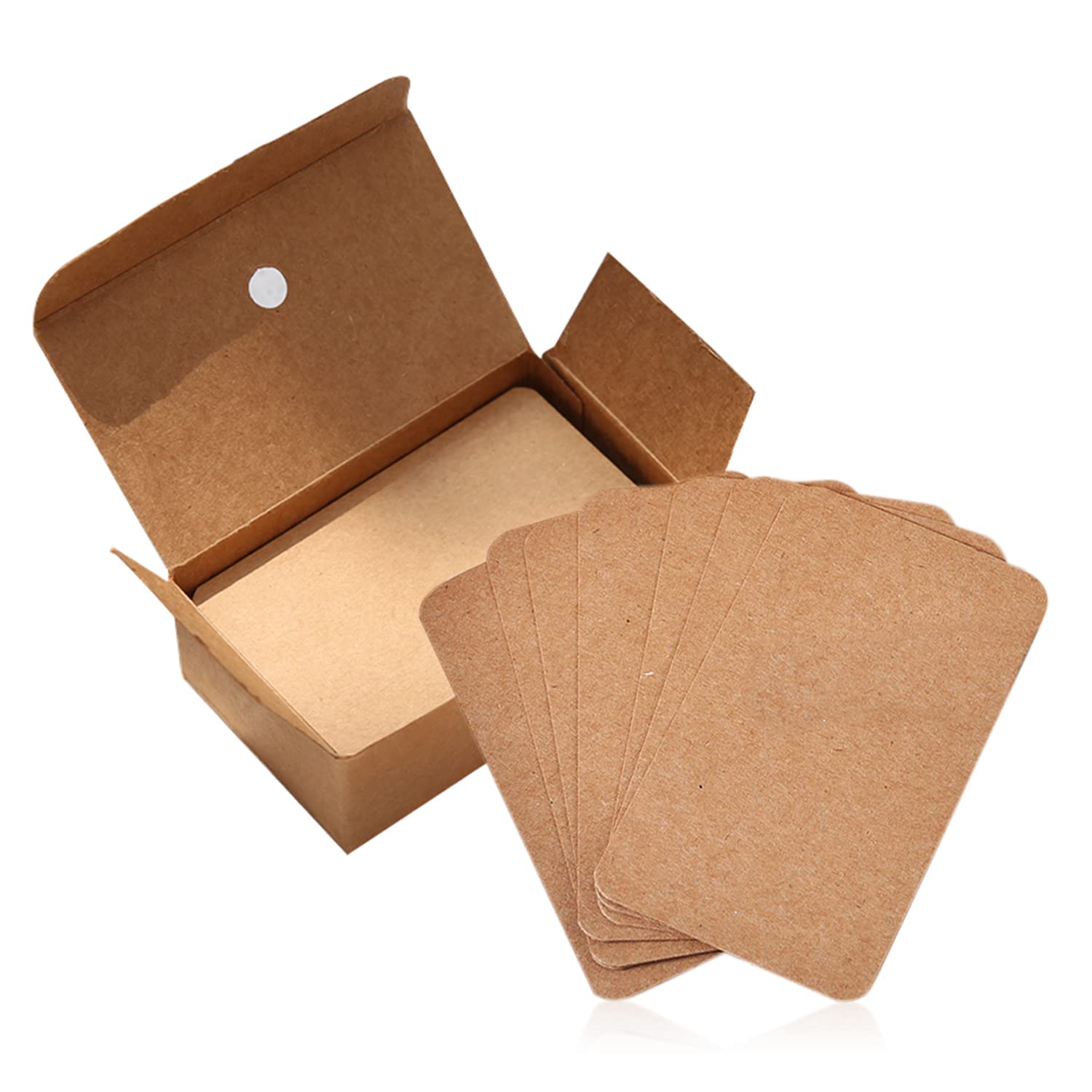 100 Pieces Kraft Paper Blank Message Card, DIY Label Hard Paper Can Be Written on Both Sides, Brown (8.9 * 5.2cm)