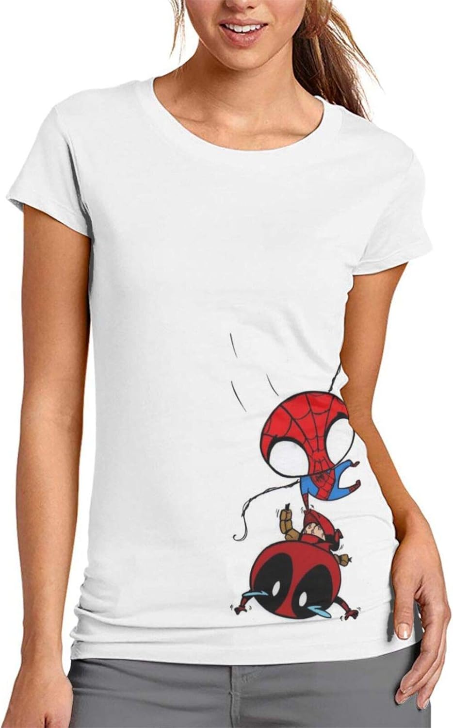 AMSYES （DC DeadPool SpiderMan Womens T Shirts Outdoor