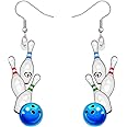 BONSNY Novelty Floral Acrylic Dangle Physical Culture Sports Earrings for Women Jewelry Gifts Funny Sensitive Ears Hypoallergenic Charms