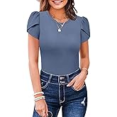 MIHOLL Women's Short Sleeve T Shirt Crew Neck 2025 Summer Casual Tee Blouses Tops