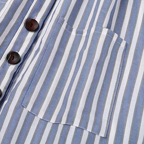 Party Long Dress,Clearance! AgrinTol Womens Holiday Striped Ladies Summer Beach Buttons Dress (3XL, Blue) - Thumbnail 5