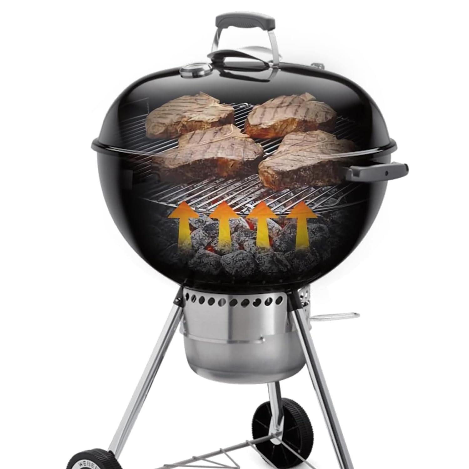 54,6cm 7436 Grillrost Rund Klappbarem für Weber 57cm Holzkohlegrills, Grillrostersatzteil für Weber One-Touch, Performer,Bar-B-Kettle and Master-Touch,Smokey Mountain Cooker Smoker,Ersatzteile Zubehör 6