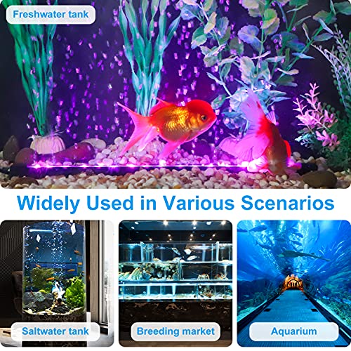 AKKEE Aquarium Light, Fish Tank Lights, Remote Control 12V 18 LEDs 5050 SMD Color Changing, Led Fish Tank Light With 24key Controller For Fresh And Saltwater Aquarium 32cm/12.6 In