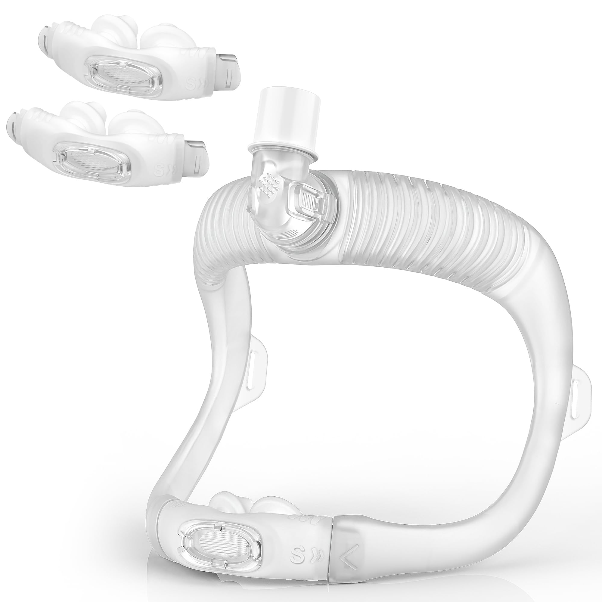 Photo 1 of Replacement Set for AirFit P30i Includes 2 Nasal Pillows Masks (Small) Noise-Reducing CPAP Supplies, with Quick-Release Elbow, Soft Silicone Standard Frame, Straps Not Included, for Comfort Fit