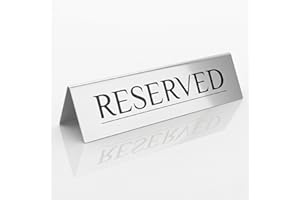6 Reserved Table Signs – Silver Stainless Steel | Elegant, Durable & Reusable Reserved Signs for Wedding Receptions & Restaurants | Wedding Accessories & Restaurant Supplies by Adaptic Group®