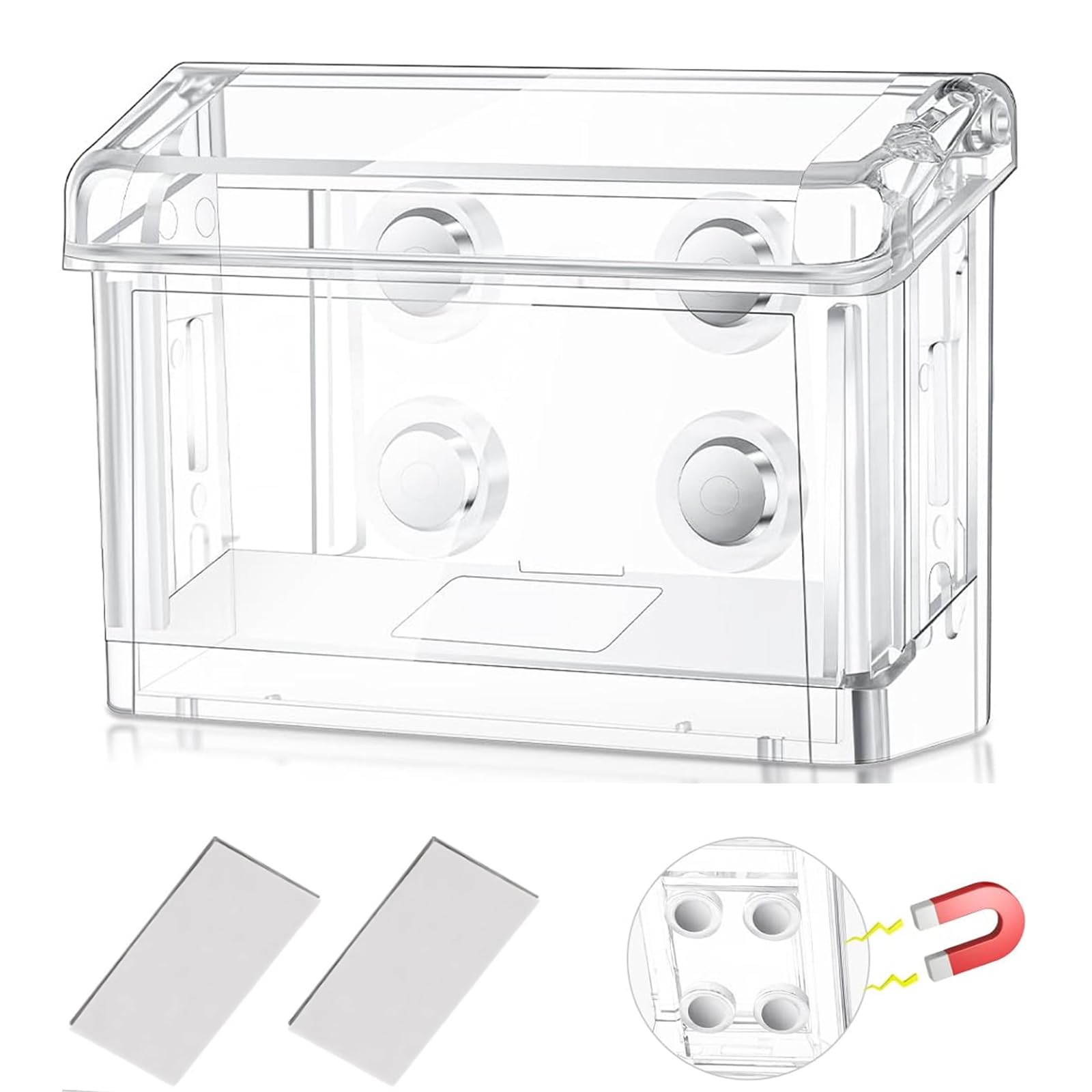 Photo 1 of Jetec 1 Pcs Magnetic Outdoor Business Card Holder, Acrylic Vehicle Clear Business Card Holder Mount Box for Smooth Metal Surface for Office Store Trucks Wall, 4.25 x 1.46 x 2.87 Inch