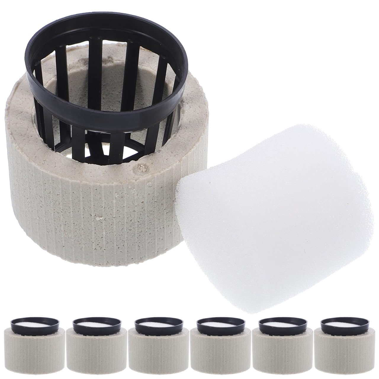 VILLFUL Aquarium Plant Holder 24Pcs Plastic Ceramic Fixed Rings for Water Plants Fish Tank D Cor and Hydroponics Planting Gravity Rings