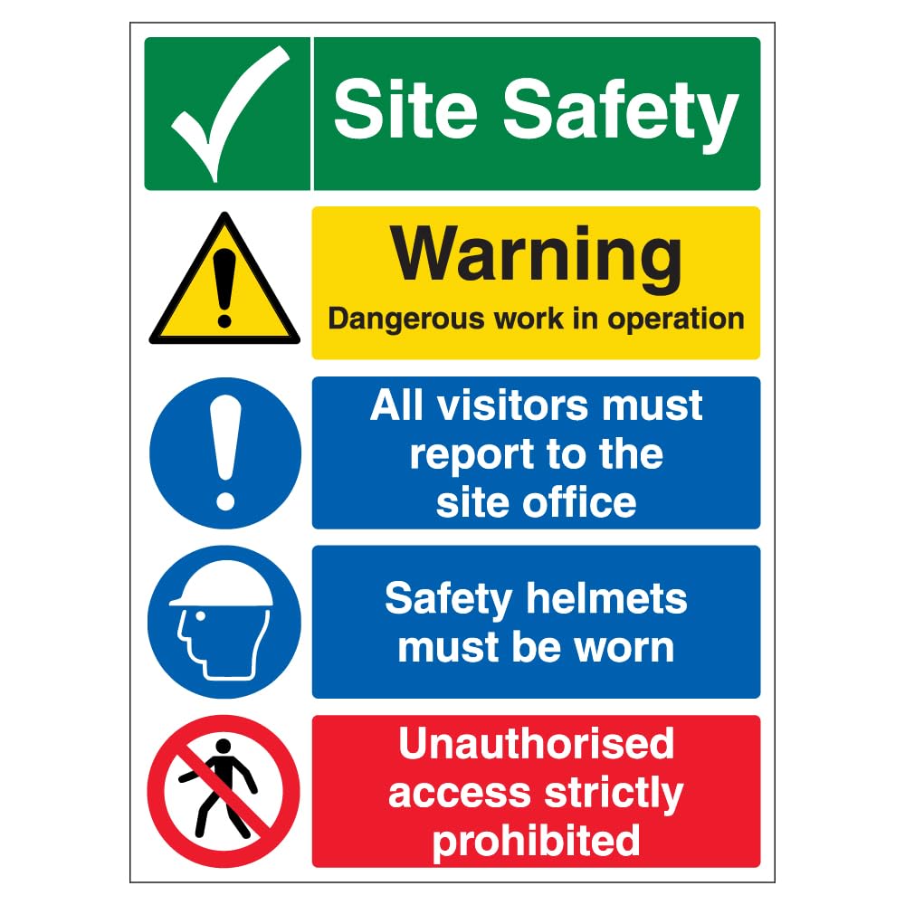 V Safety Site Safety Warning - Correx® 450 x 600 mm Safety Sign