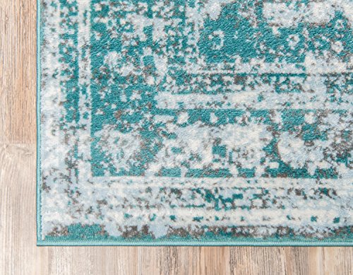 Unique Loom Sofia Collection Turquoise 5 x 8 Area Rug (5' x 8')