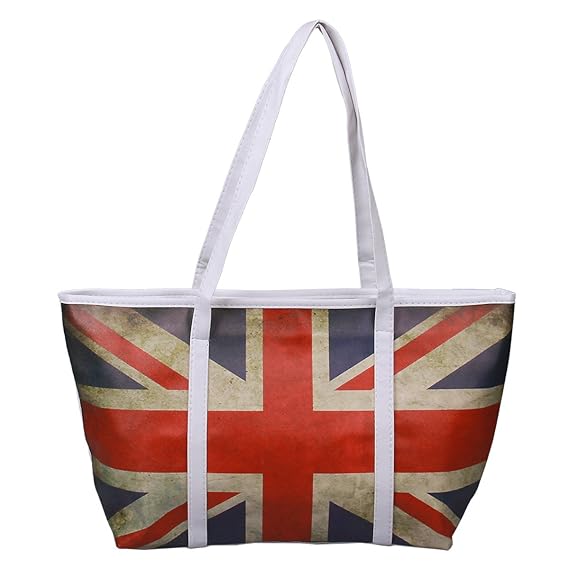 Print England Henkeltasche Umhängetasche Shopper Handtasche Tasche von H&D (Weiss)