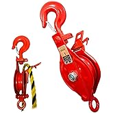 SENKEYFE 1 Ton Snatch Block with Hook, Easy-Open Design Snatch Block, for Wire Ropes Within 1/2" Inch, Snatch Block Pulley for Tow Truck Rollback Wrecker Hauler, Winch Pulley Winch Accessories (1PC)